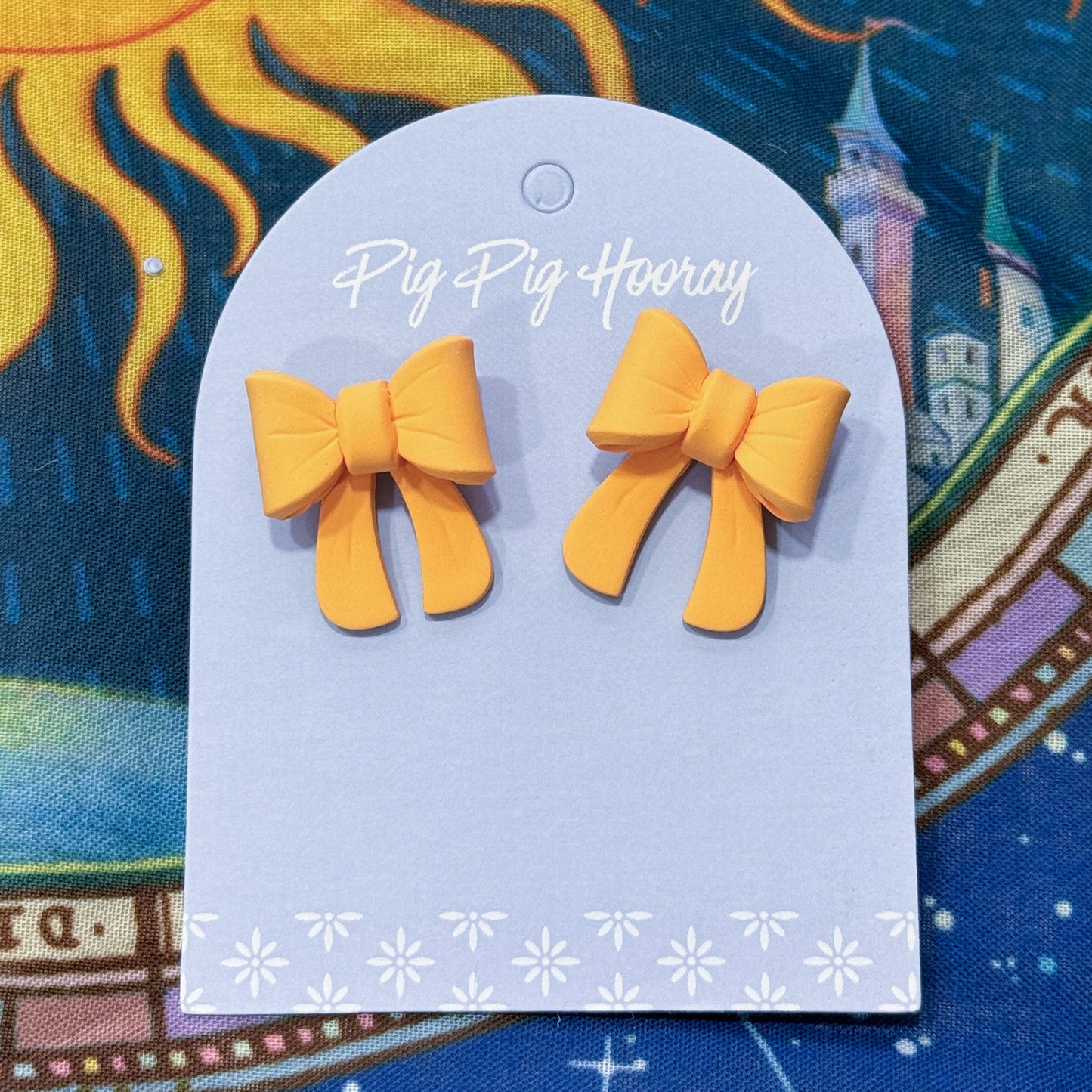 Tangerine Ribbon Stud