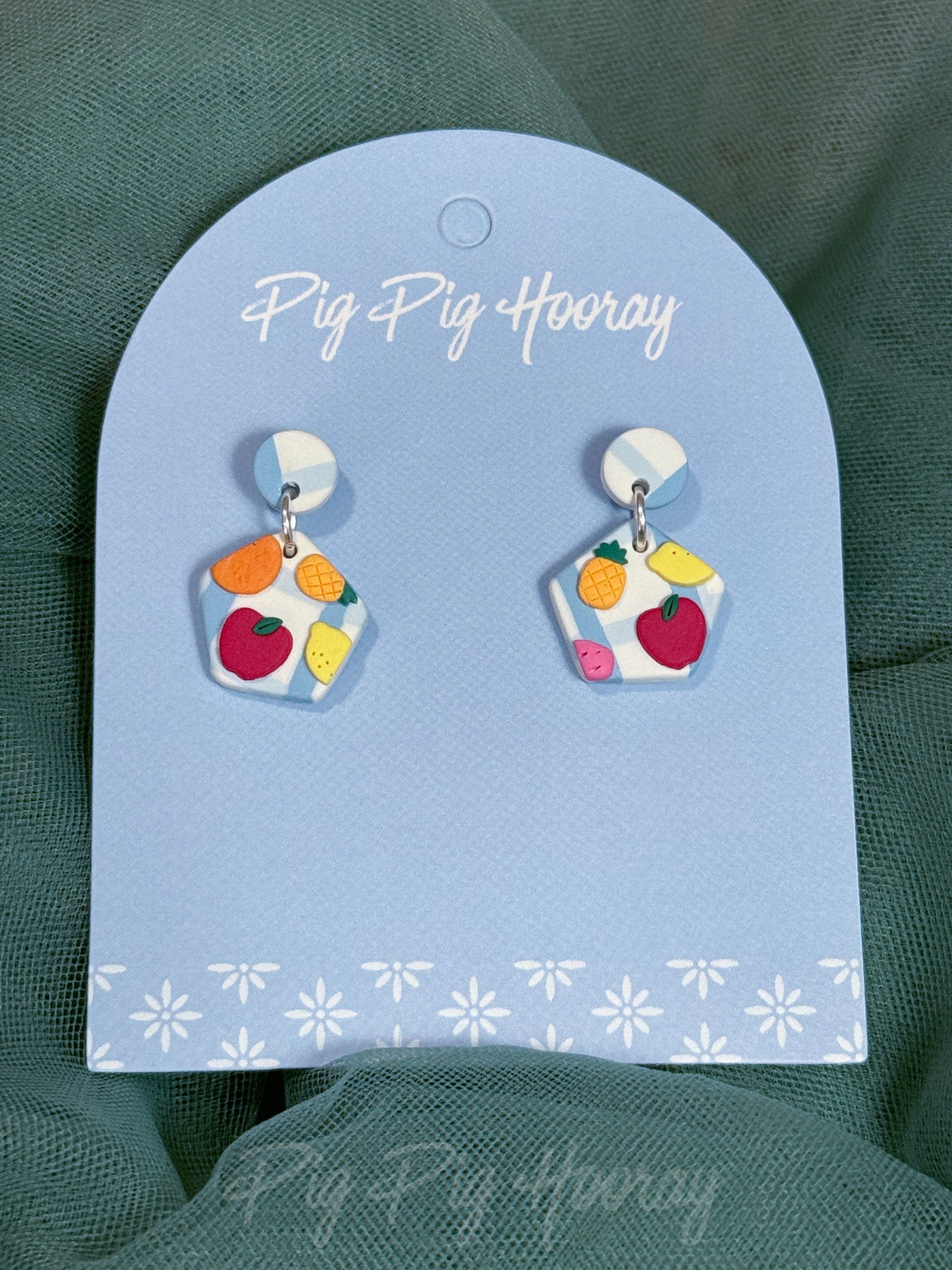 Blue Checkered with Fruits 2
