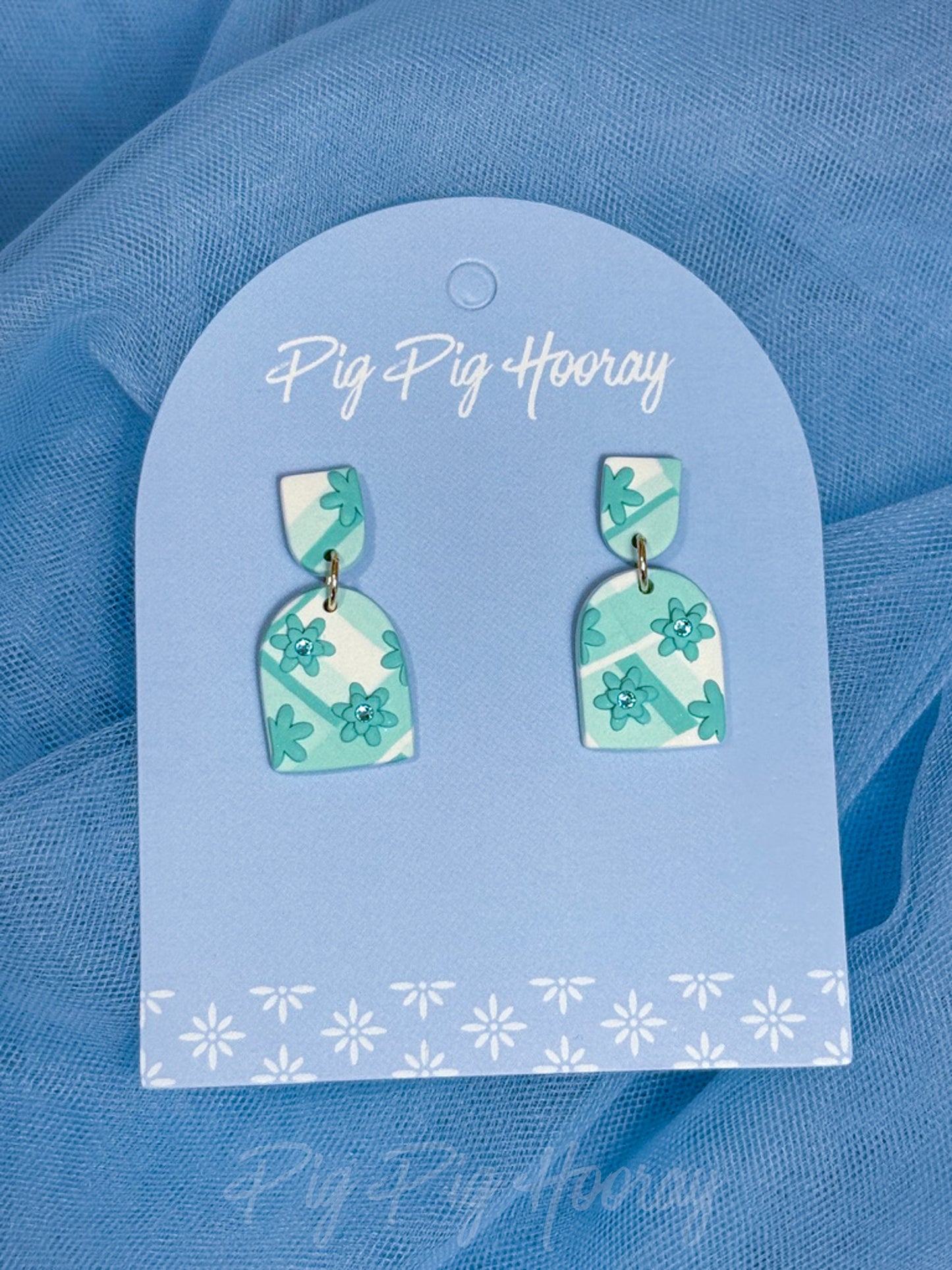 Mint Checkered Dangles 5