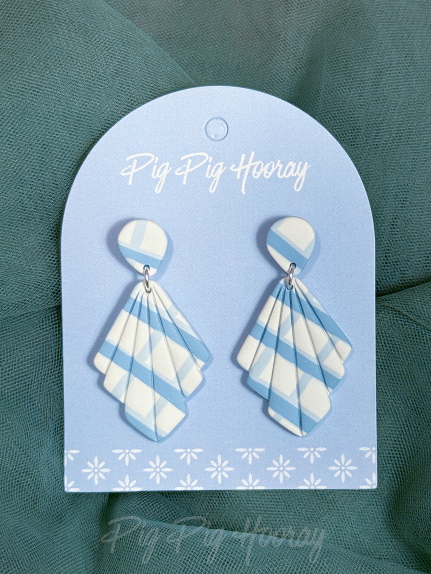 Blue Checkered Dangle