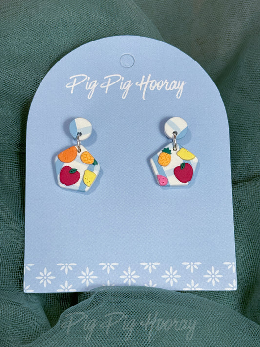 Blue Checkered with Fruits 2