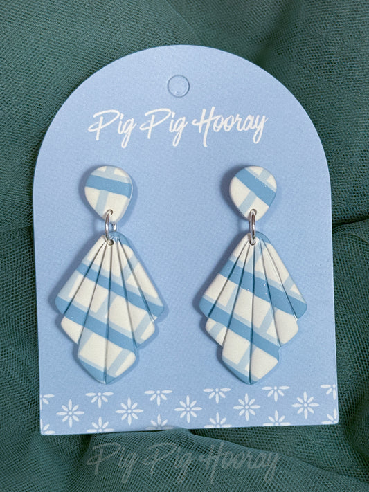 Blue Checkered Dangle