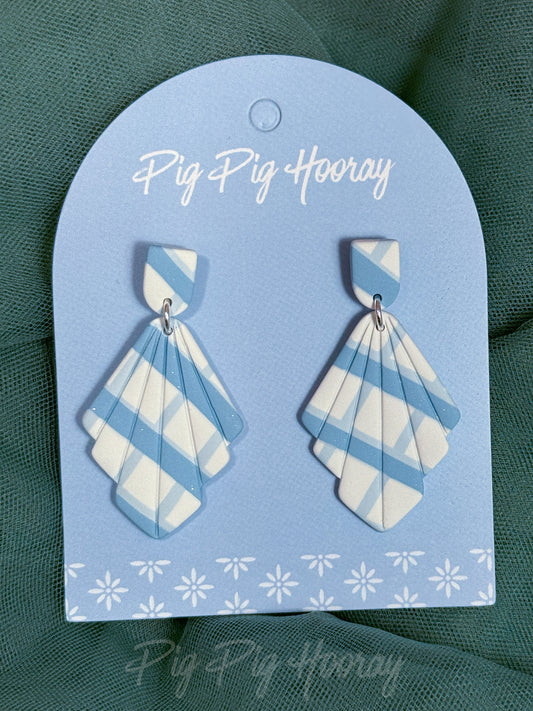 Blue Checkered Dangle